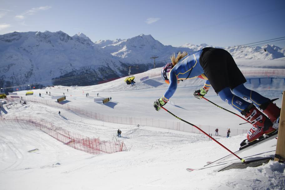 Mikaela Shiffrin in azione, Campionato mondiale di sci alpino, St. Moritz (Ap)